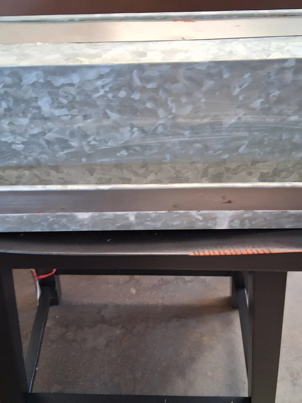 Galvanized Metal Serving Tray with Rope Handles - Silver